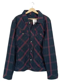 Afends Herren Hemdjacke Shacket kariert Gr. L/40 Blau Baumwolle 1