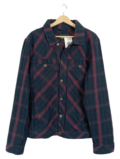 Afends Herren Hemdjacke Shacket kariert Gr. L/40 Blau Baumwolle