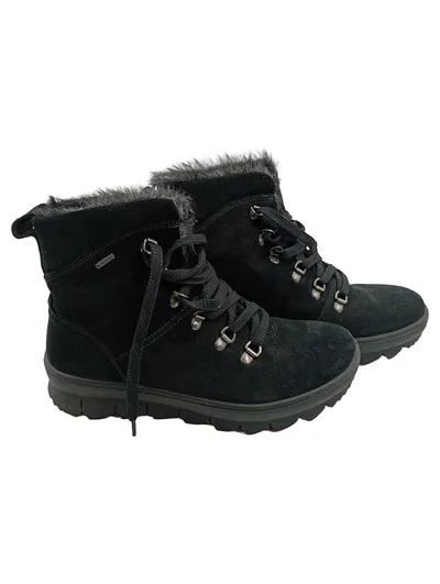 Legero Damen Winterstiefel Schneestiefel Gr. 38,5 Schwarz Gefüttert Wildleder