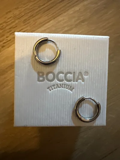 Boccia Damen Ohrringe Titan Creolen Silber Modern 2cm