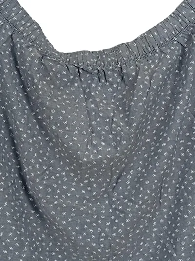 CANDA Damen Off-Shoulder Bluse Gr. 38/M Grau Blumenmuster Baumwolle