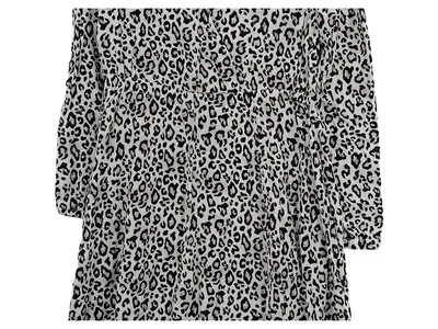 ANA JAKOBS Damen Freizeitkleid Leopardenmuster Gr. 36/S Schwarz Weiß