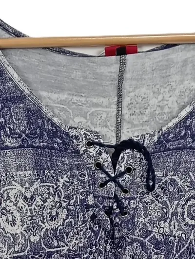 Buffalo London Damen Freizeitkleid Gr. 38 M Blau Grafisch Casual