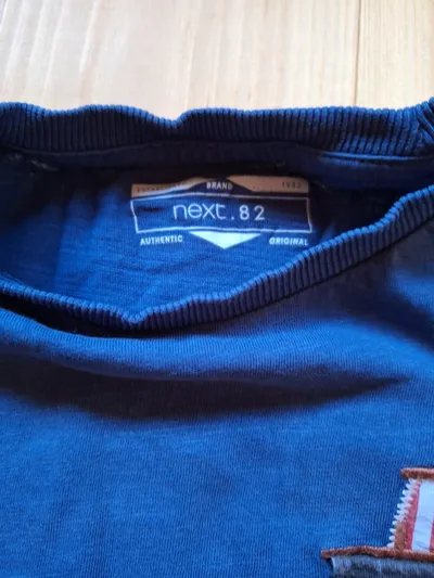 Next Jungen T-Shirt Gr. 110 Blau Piratenschiff Applikation Baumwolle