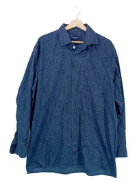 Andrew James Herren Business Hemd Langarm Blau Paisley Gr. 44/XS Baumwolle 1