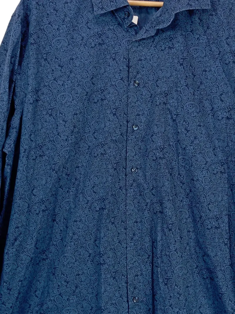 Andrew James Herren Business Hemd Langarm Blau Paisley Gr. 44/XS Baumwolle 2