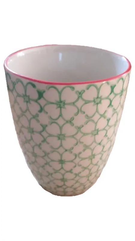 Bloomingville Tasse Porzellan Blumenmuster Grün 8 cm 1
