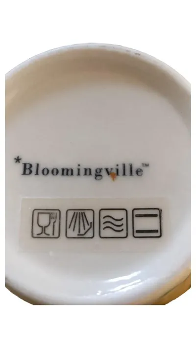 Bloomingville Tasse Porzellan Blumenmuster Grün 8 cm