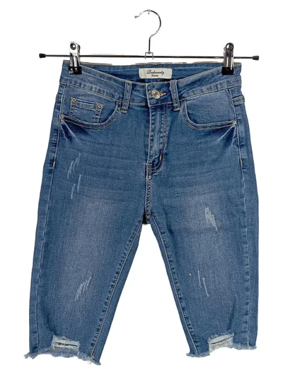 Red Seventy Damen Jeans Shorts Bermuda Destroyed Look Gr. 36 Blau