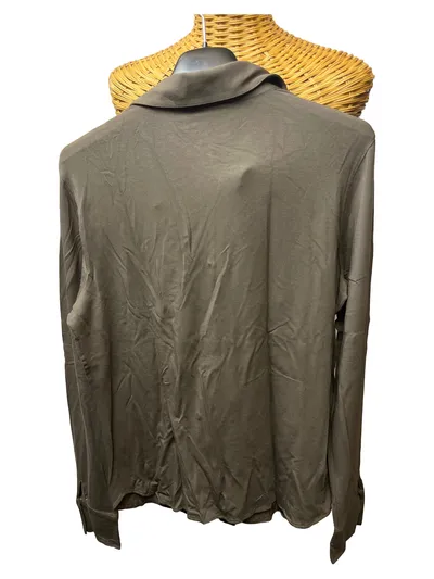 Le Tricot Perugia Damen Hemdbluse Gr. 40/L Braun Casual Langarm