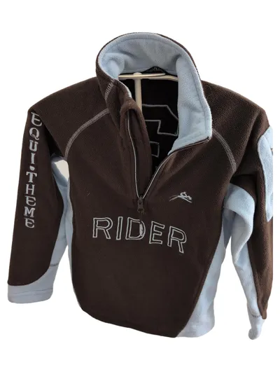 Equi-Thème Reitjacke Kinder Gr. 128 Schriftzug Polyester Braun Sportlich