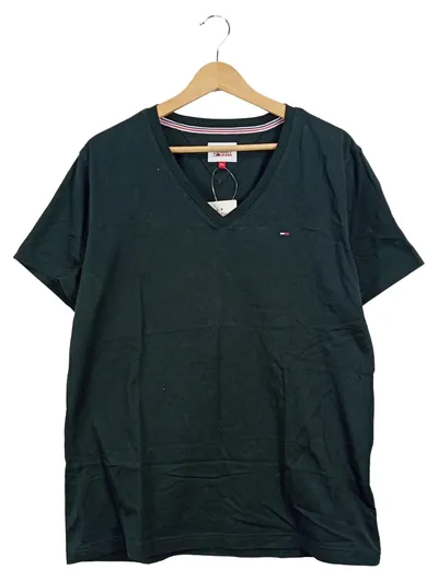 TOMMY JEANS Herren T-Shirt V-Ausschnitt Petrol Gr. 54;XXL Casual
