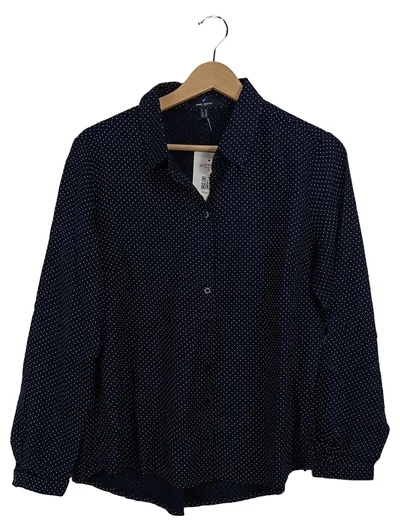 Daniel Hechter Damen Bluse Langarm Blau Punkte Gr. 38 Modern