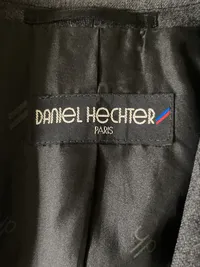 Daniel Hechter Paris Herren Sakko Gr. 94 Grau Meliert Wolle Klassisch 6
