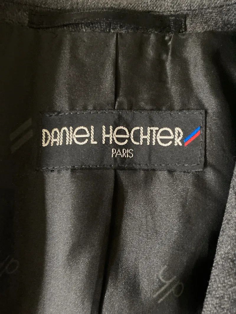 Daniel Hechter Paris Herren Sakko Gr. 94 Grau Meliert Wolle Klassisch 6