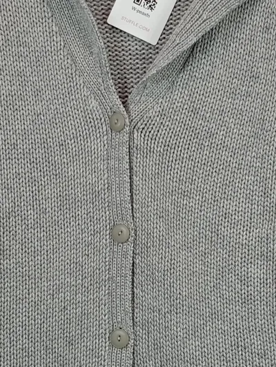 Luisa Cerano Strickjacke Damen Gr. 40 L Grau Seide Kaschmir Cardigan Casual