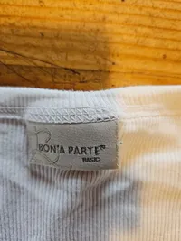 BON'A PARTE Damen Langarmshirt Henley Rippstrick Weiß Gr. L 7