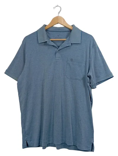 Basefield Poloshirt Herren Gr. XXL Blau Kurzarm Baumwollmix Brusttasche Casual
