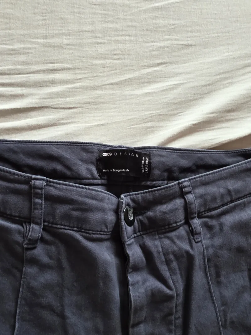 ASOS Design Herren Stoffhose Chino Grau W32/L32 Slim Fit Baumwolle 4