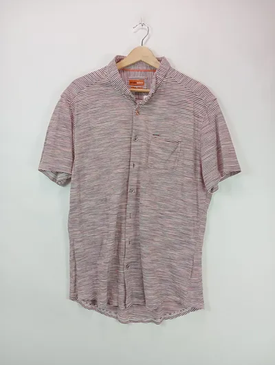 Emilio Adani Herren Kurzarm Hemd gestreift Gr. 54/XXL Casual Mehrfarbig