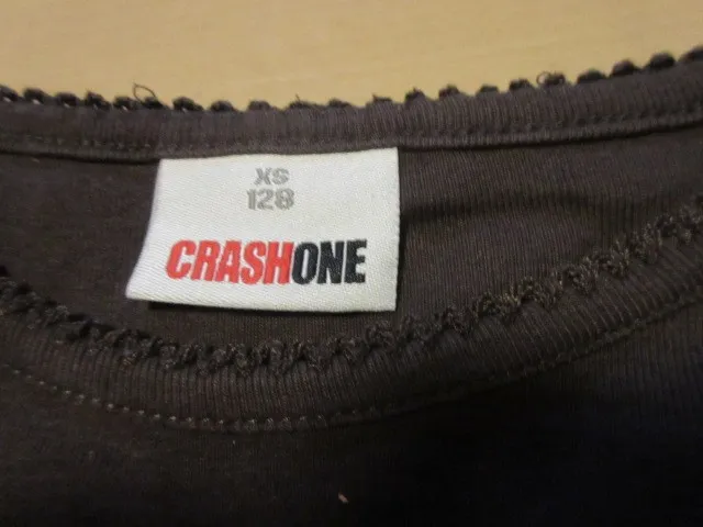 CRASHONE Mädchen Langarmshirt Gr. 128 Braun Baumwolle Basic Spitze 4