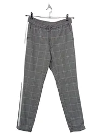 Cartoon Damen Jogginghose Kariert Grau Seitenstreifen Gr. 38/M 1