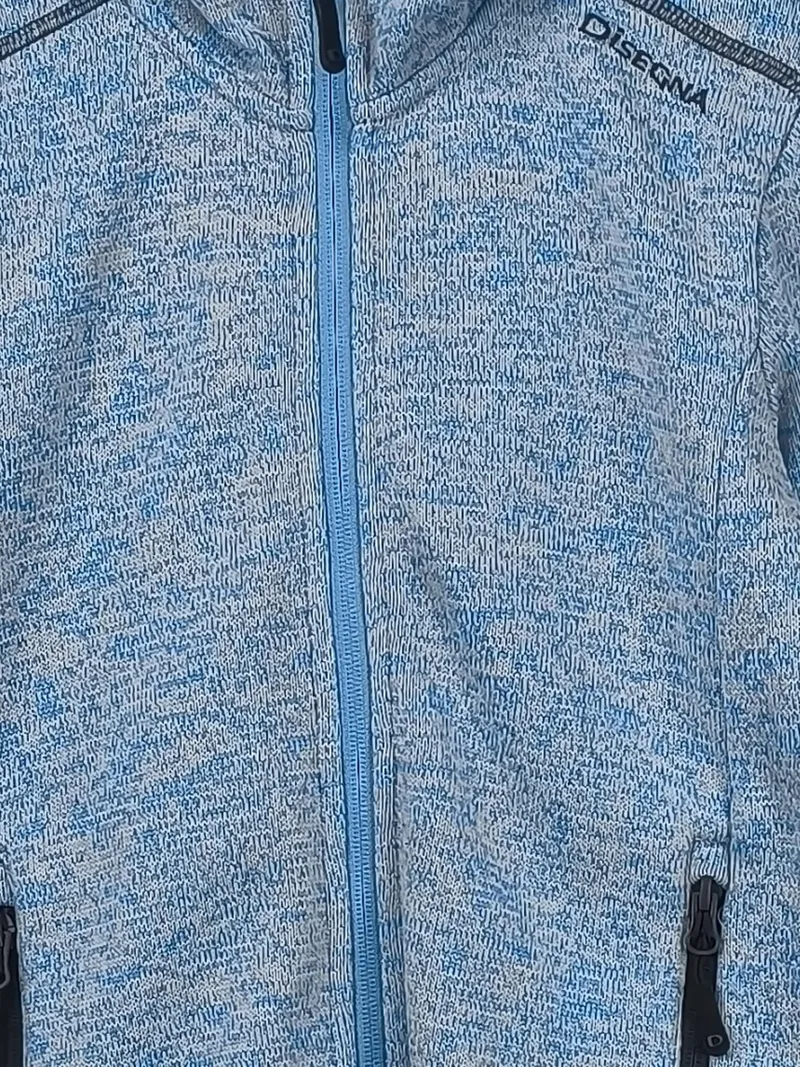 Disegna Kinder Fleecejacke Kapuze Gr. 152 Blau Meliert Outdoor 4