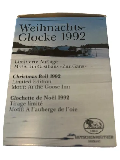 Hutschenreuther Weihnachtsglocke 1992 Im Gasthaus Zur Gans Limitiert Porzellan