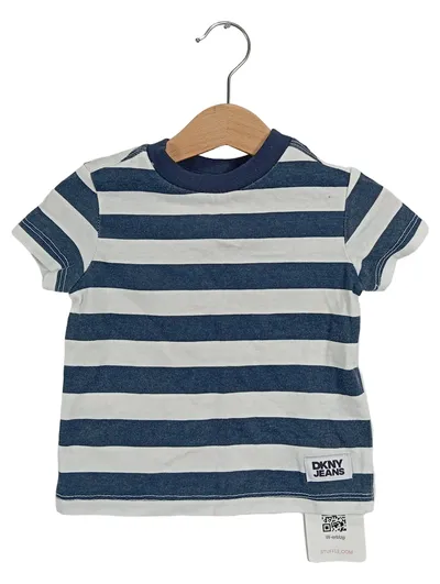 DKNY Jeans Baby T-Shirt Gr. 80/12M Gestreift Blau Weiß Jungen