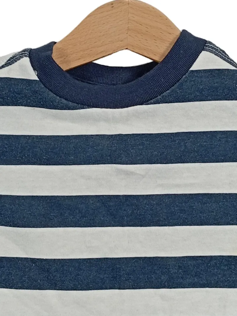 DKNY Jeans Baby T-Shirt Gr. 80/12M Gestreift Blau Weiß Jungen 2