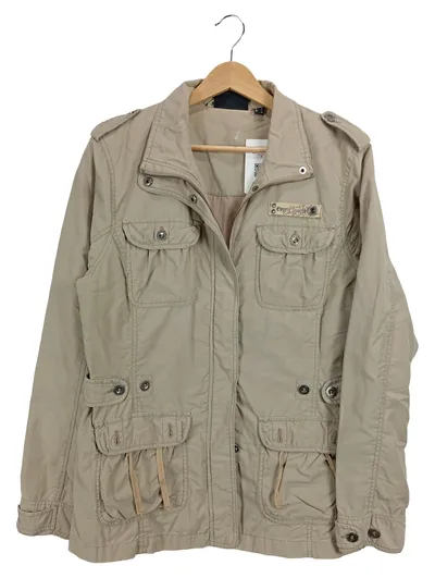 ESPRIT SPORTS Damen Leichte Jacke Gr. 40 Beige Baumwolle Outdoor