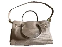 Michael Kors Hamilton Henkeltasche Leder Beige Damen Handtasche Gold 4