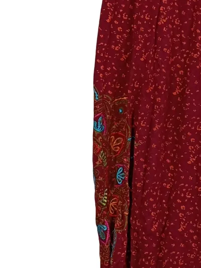Guru-Shop Stoffhose Damen XL Rot Bohemian Ethno Stickerei Haremshose
