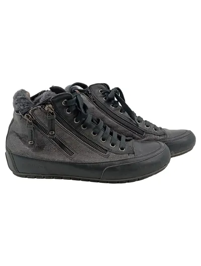 Candice Cooper Damen Sneaker High Gr. 38 Grau Leder Gefüttert