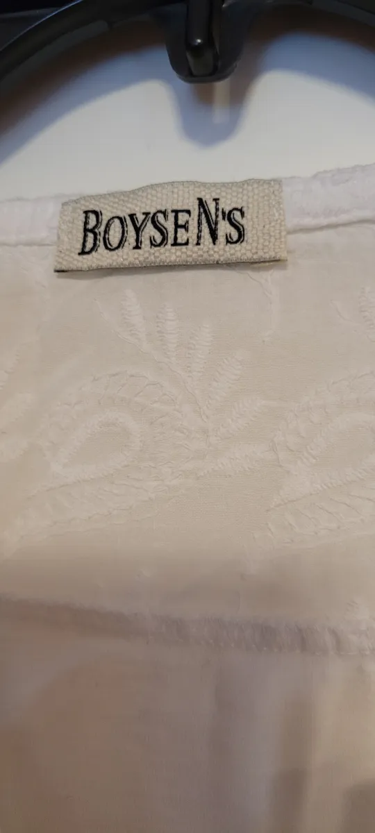 BOYSEN'S Damen Langarmshirt Gr. 36/S Weiß Casual Stickerei 4