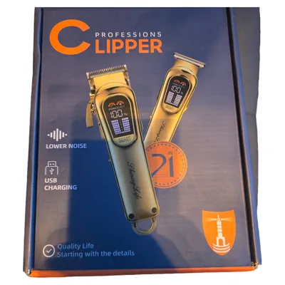 ShiningLife Profi Haarschneider Set 2in1 USB Clipper Gold LCD Display