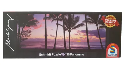 Schmidt Puzzle 136 Teile Panorama Mark Gray Palmen Sonnenuntergang Premium