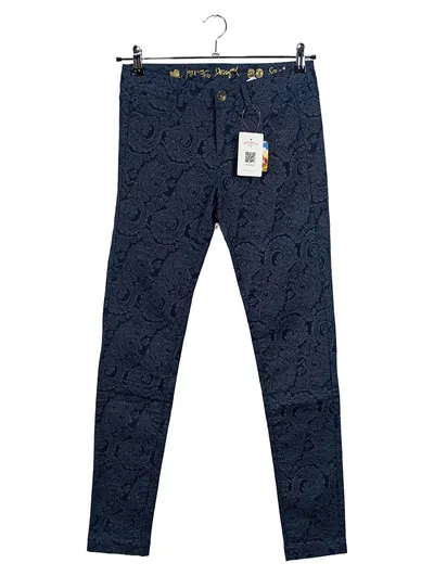 Desigual Damen Stoffhose Paisley Baumwolle Stretch Blau Gr. W30/38/M
