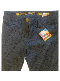 Desigual Damen Stoffhose Paisley Baumwolle Stretch Blau Gr. W30/38/M 4
