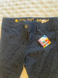 Desigual Damen Stoffhose Paisley Baumwolle Stretch Blau Gr. W30/38/M 6
