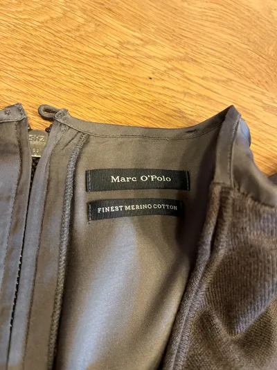 Marc O'Polo Damen Freizeitkleid Gr. 40/L Oliv Merino Wolle Baumwolle