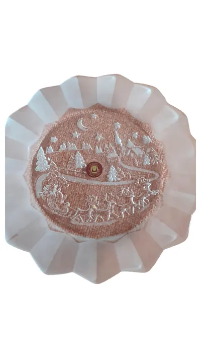 Walther Glas Wandteller Weihnachten Winterlandschaft Schlitten 25cm Transparent