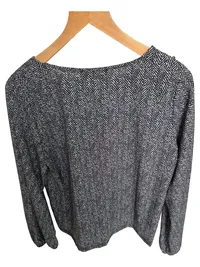 Antonello Serio Damen Langarmshirt Schwarz Strukturmuster Gr. M 2