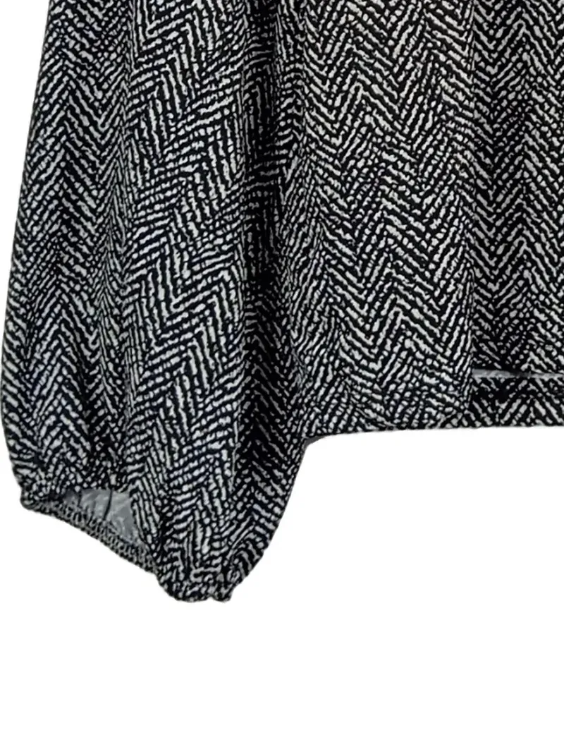 Antonello Serio Damen Langarmshirt Schwarz Strukturmuster Gr. M 5