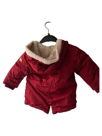 Next Winterjacke Mädchen Gr. 86 Rot Teddyfell gefüttert Kapuze