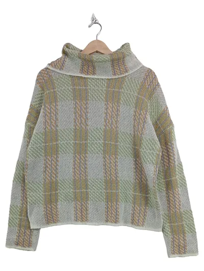 BLIND DATE Damen Pullover Rollkragen Kariert Strick M 38 Mehrfarbig