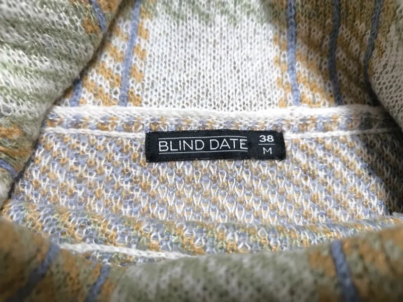 BLIND DATE Damen Pullover Rollkragen Kariert Strick M 38 Mehrfarbig 5