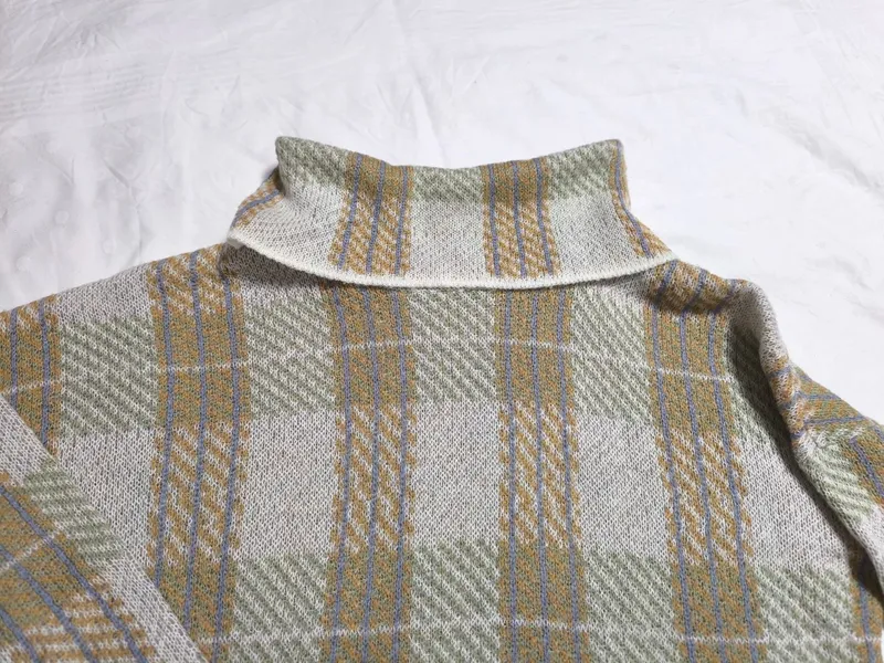 BLIND DATE Damen Pullover Rollkragen Kariert Strick M 38 Mehrfarbig 6