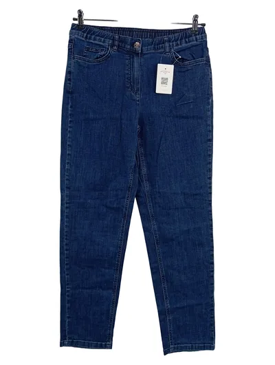 SAMOON Damen Jeans Regular Fit Gr. 40 Blau Stretch Hose