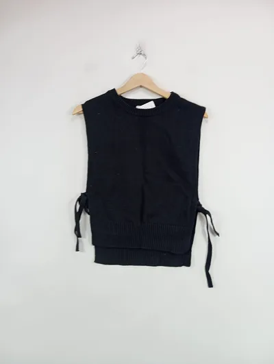 Seraphine Damen Pullunder Gr. S/M Schwarz Strick Casual
